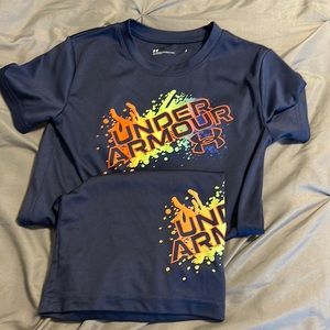 Under Armour boy size 7 short sleeve shirt and short set.